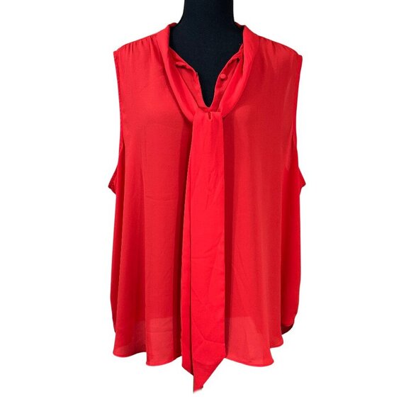 J. Crew 365 Red Sleeveless Tie Blouse Top Plus Size 3X - Picture 1 of 7